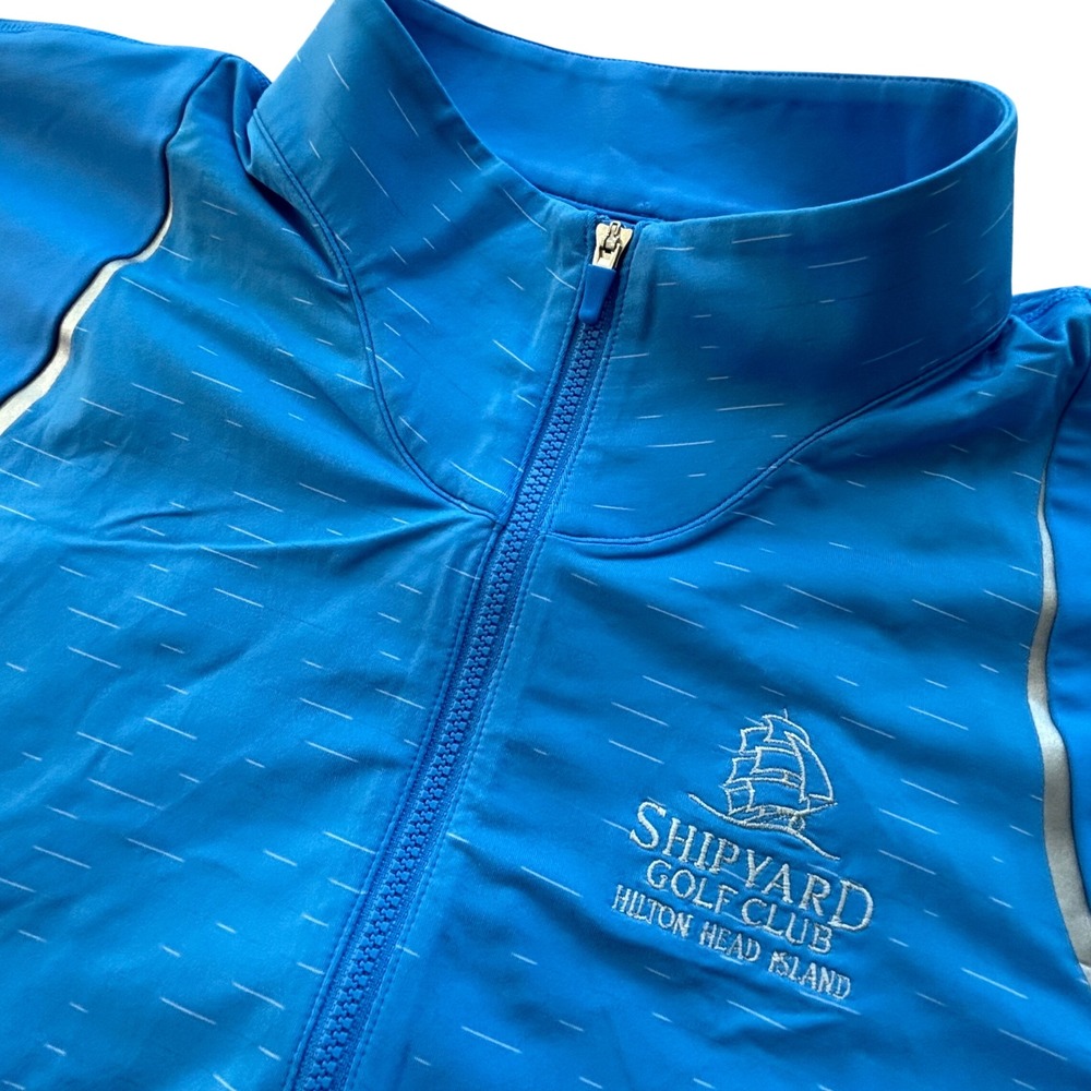 Annika Cutter & Buck Hilton Head Golf Polo Women XL Shipyard Blue 1/4 Zip Sporty